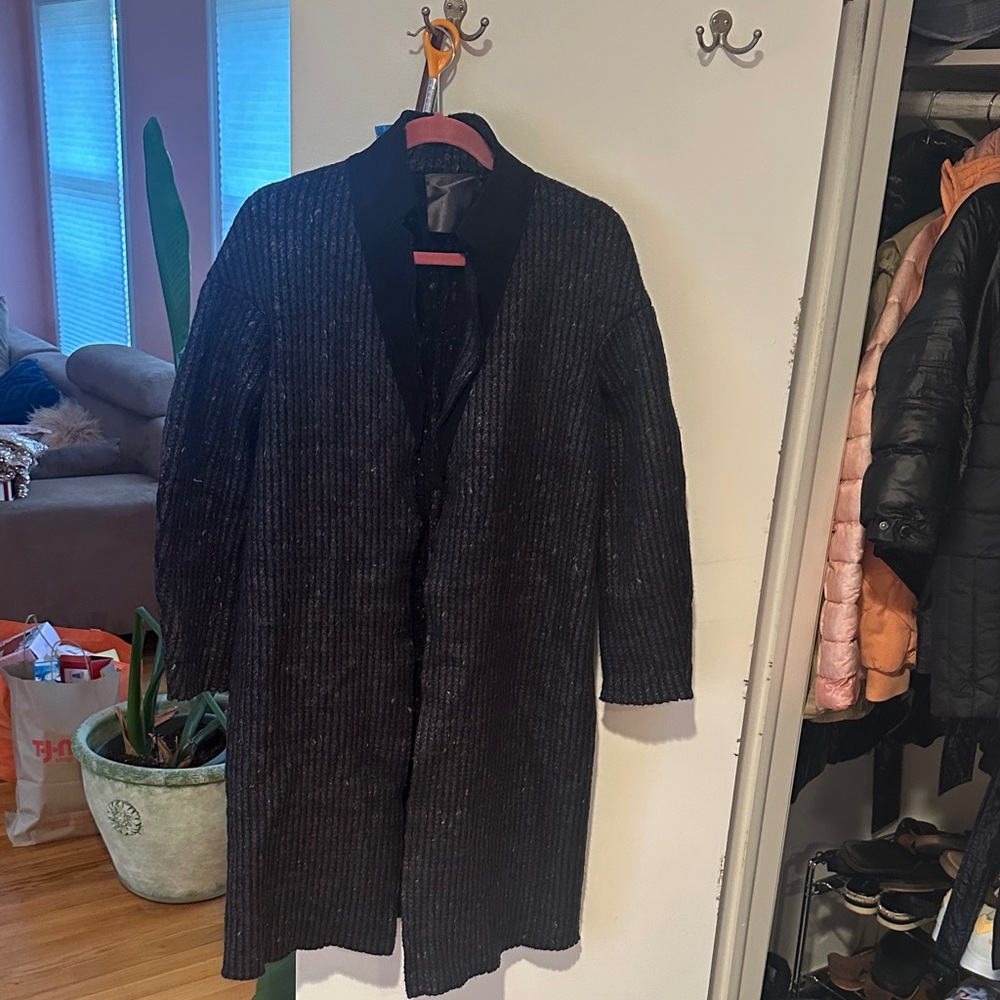 Es Givien Classic Black Pea Coat - Women's Long Peacoat